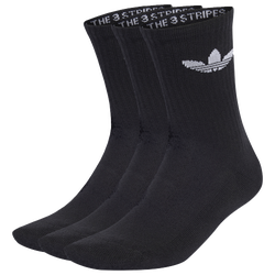 Unisex Socks - adidas Trefoil Cushion Crew Socks 3Pk M9-12 - Black-White