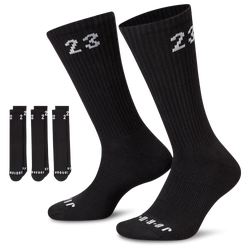 Unisex Socks - Jordan Essentials Crew Socks 3Pk M8-12 - Black-White