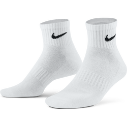 Unisex Socks - Nike Size 6-8 Everyday Cushioned Training 3 Pack Ankle Socks - White-Black