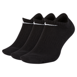 Unisex Socks - Nike Size 8-12 Everyday Cushioned No-show 3 Pack Sock - Black-White