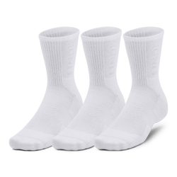 Unisex Socks - Under Armour 3 Maker Crew Sock 3 Pack - White-White-Mod Gray