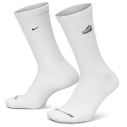 Unisex Socks - Nike Unisex Everyday Plus Cushioned Crew Socks - White-Black