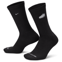 Unisex Socks - Nike Unisex Everyday Plus Cushioned Crew Socks - Black-White