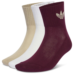 Unisex Socks - adidas Mid Ankle Socks 3 Pack - White-Stone Khaki-Maroon