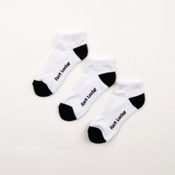 Unisex Socks - Foot Locker Size 7-11 3 Pack Ankle Sock - White-White