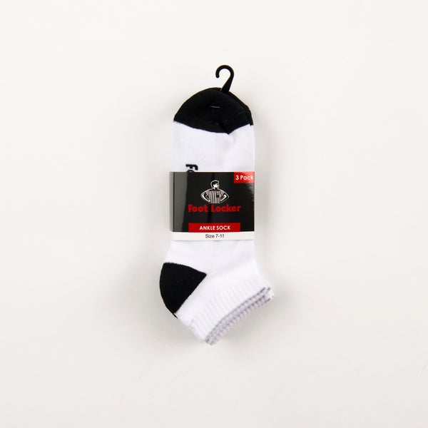 Foot Locker Size 7-11 3 Pack Ankle Sock Image 2 of 2. Tap to open photo gallery.