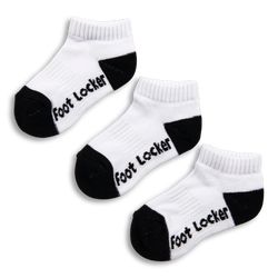 Unisex Socks - Foot Locker 3 Pack Kids Size 3-10 Ankle Sock - Black-White