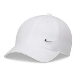 Unisex Caps - Nike Dri-FIT Club Unstructured Metal Swoosh Cap - White-Metalic Silver