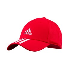 Unisex Caps - adidas 3 Stripe Curve Peak Cap - Red-White