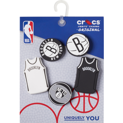 Unisex Sport Accessories - Crocs Jibbitz NBA Brooklyn Nets 5 Pack - Multi Colour-Multi Colour