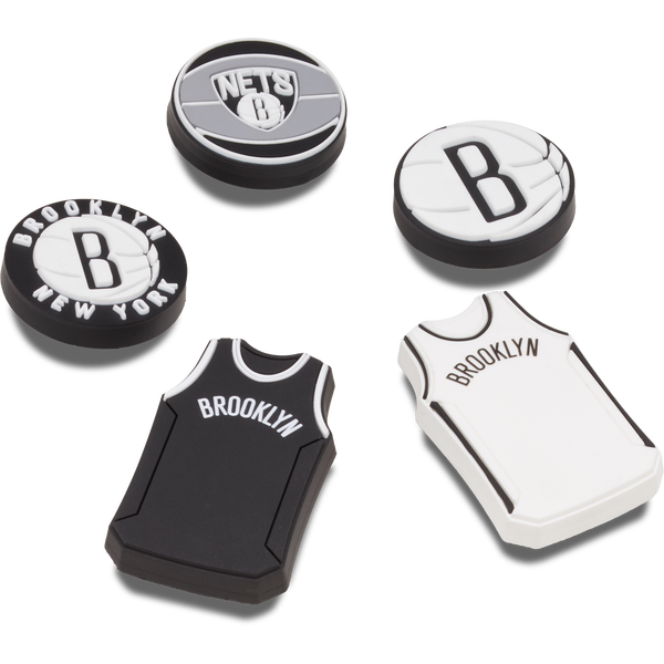 Crocs Jibbitz NBA Brooklyn Nets 5 Pack Image 2 of 2. Tap to open photo gallery.