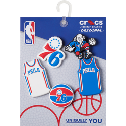 Unisex Sport Accessories - Crocs Jibbitz NBA Philadelphia 76Ers 5 Pack - Multi Colour-Multi Colour