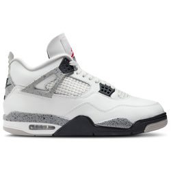 Men Shoes - Nike Air Jordan 4 Retro - Summit White-Fire Red-Tech Grey
