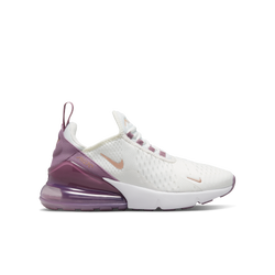 Grade School Shoes - Nike Air Max 270 - Summit White-Metallic Red Bronze-Amethyst Wave