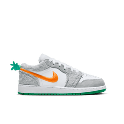 Grade School Shoes - Jordan 1 Low - Lt Smoke Grey-Total Orange-White