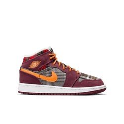 Grade School Shoes - Jordan 1 Mid - Night Maroon-Total Orange-Black