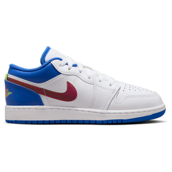 Grade School Shoes - Jordan 1 Low - White-Ghost Green-Hyper Royal