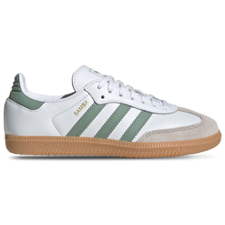 Grade School Shoes - adidas Samba OG - White-Silver Green-Gum