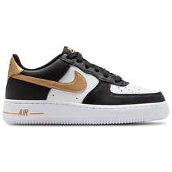 Grade School Shoes - Nike Air Force 1 - Black-Mtlc Gold-Black