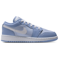 Grade School Shoes - Jordan 1 Low - Aluminum-Hydrogen Blue-White