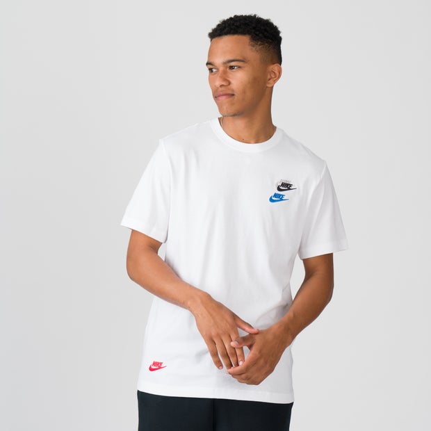 Nike Club All Over Shortsleeve - Men's T-Shirts - White - 100% Cotton, 50% Polyester - Size S - Foot Locker - Foot Locker | StyleSearch