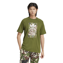 Men T-Shirts - adidas Camo Tongue Tee - Wild Pine-Wild Pine-White