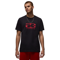 Men T-Shirts - Jordan Flight Essential Graphic Tee - Black-Varsity Red