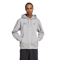 Men Hoodies - adidas Retro Word Hoodie - Medium Grey Heather-Green