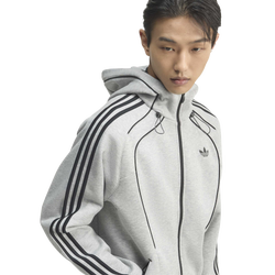 Men Hoodies - adidas Spacer Full Zip Fleece Hoody - Medium Grey Heather