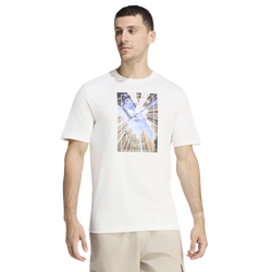 Men T-Shirts - adidas Tongue Label Pi Tee - Cloud White