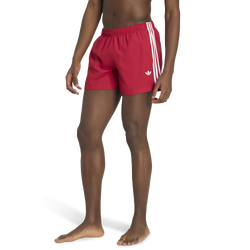 Men Shorts - adidas 3 Stripe Swim Short - Team Victory Red