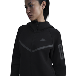 Women Hoodies - Nike Tech Fleece Oversized Full-Zip Hoodie - Black