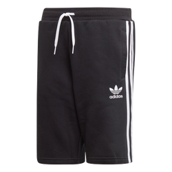 Grade School Shorts - adidas Fleece - Black-White