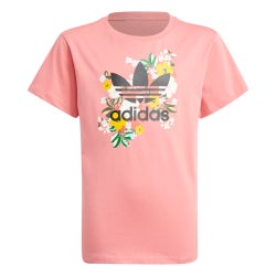 Grade School T-Shirts - adidas Girls Her Studio - Hazy Rose-Multicolor-Black