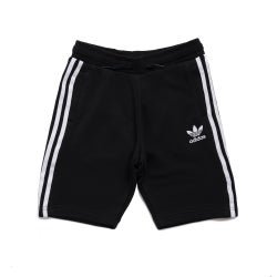 Grade School Shorts - adidas 3 Stripe Short - Black-White