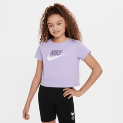 Grade School T-Shirts - Nike 8-15 Year Old Cropped Tee - Hydrangea-Daybreak