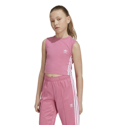 Grade School Sport Bras/Sport Vests - adidas 8-15 Year Old Adicolor Crop Tank Top - Rose Tone-Rose Tone