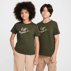 Grade School T-Shirts - Nike Sportswear Older Kids Graphic T-Shirt - Cargo Khaki-Cargo Khaki