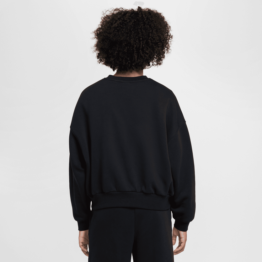 Nike Sportswear Club Fleece Girls' Boxy Crew-Neck Sweatshirt Image 2 of 4. Tap to open photo gallery.