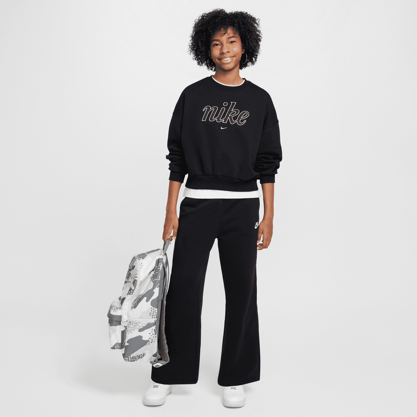 Nike Sportswear Club Fleece Girls' Boxy Crew-Neck Sweatshirt Image 4 of 4. Tap to open photo gallery.