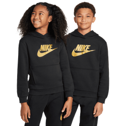 Grade School Hoodies - Nike Air Hoodie - Black-Metallic Gold