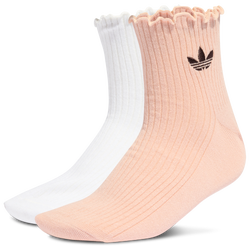 Unisex Socks - adidas Ruffle Quarter Socks 2 Pairs - Blush Pink-White