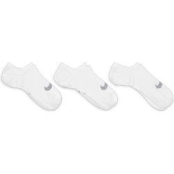 Unisex Socks - Nike Everday Plus Footie 3 Pack - White-Wolf Grey