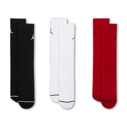 Unisex Socks - Jordan Cush Poly Crew 3 Pack - Black-White-Gym Red