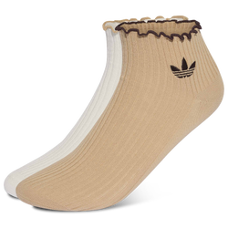 Unisex Socks - adidas Ruffle Quarter Socks 2 Pack - Off White-Magic Beige