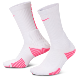 Unisex Socks - Nike Elite Cushion Crew 1Pk - White-Wolf Grey-(Hyper Pink)