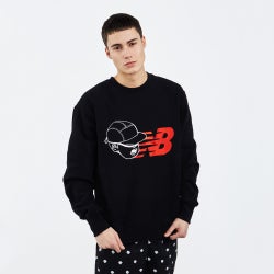 Unisex Sweatshirts - New Balance X Paperboy - Black-Black