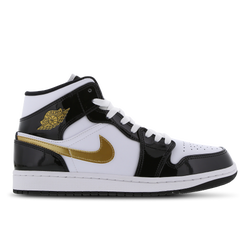 Homme Chaussures - Nike Aj1 Mid - White-Gold-Black