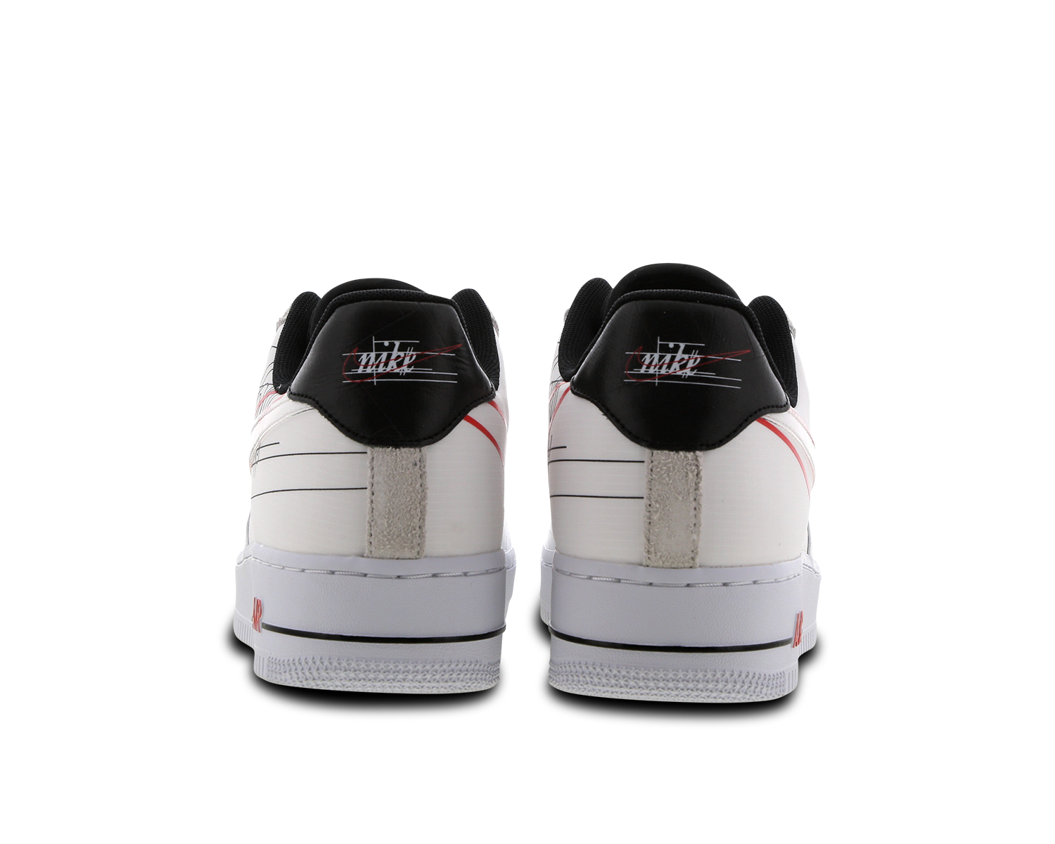 nike air force 1 low cos white grey red