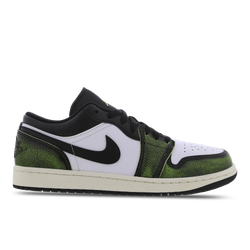 Men Shoes - Jordan 1 Low - Black-Electric Green-White